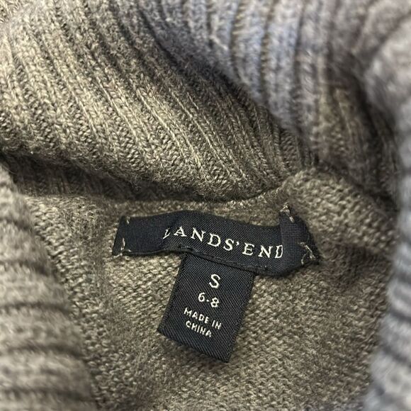 Lands End gray red striped turtleneck sweater Size S EUC - Picture 4 of 5